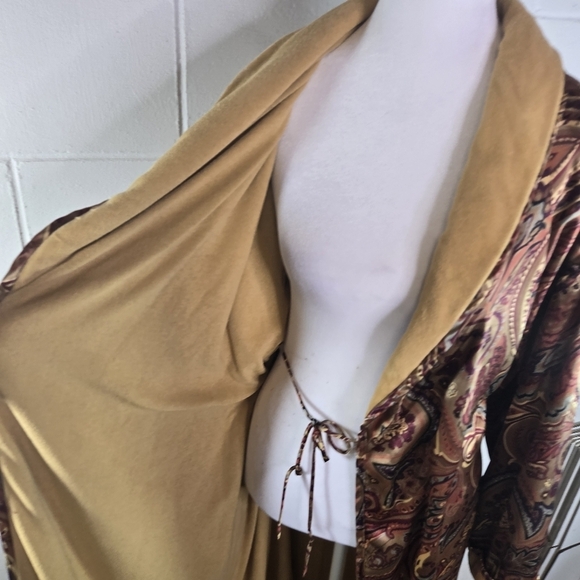 Vtg 90s Y2k Victorias Secret Satin Paisley Terrycloth Robe - Picture 5 of 11